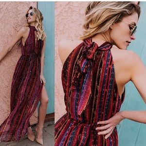 Vici Anguilla Maxi Dress with Halter neck Tie